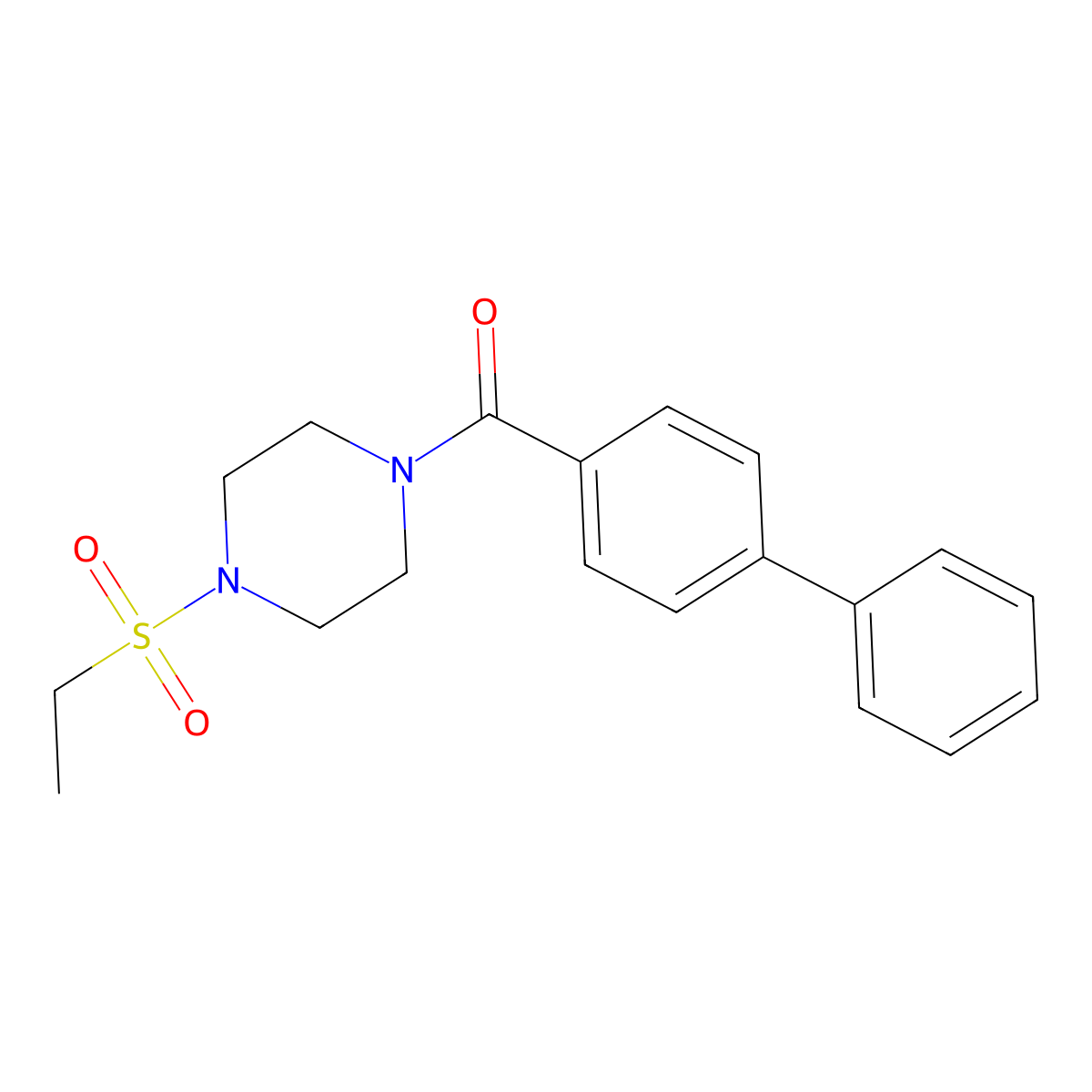 1-(4-Biphenylylcarbonyl)-4-(ethylsulfonyl)piperazine molecular structure, CAS 428504-63-6