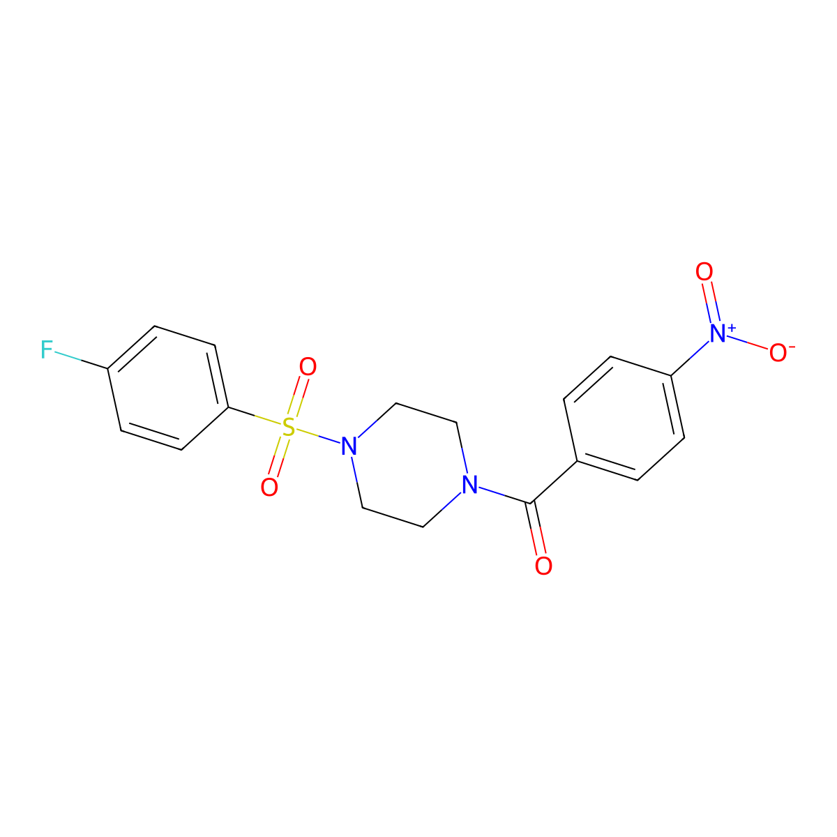 {4-[(4-Fluorophenyl)sulfonyl]piperazino}(4-nitrophenyl)methanone molecular structure, CAS 428504-82-9
