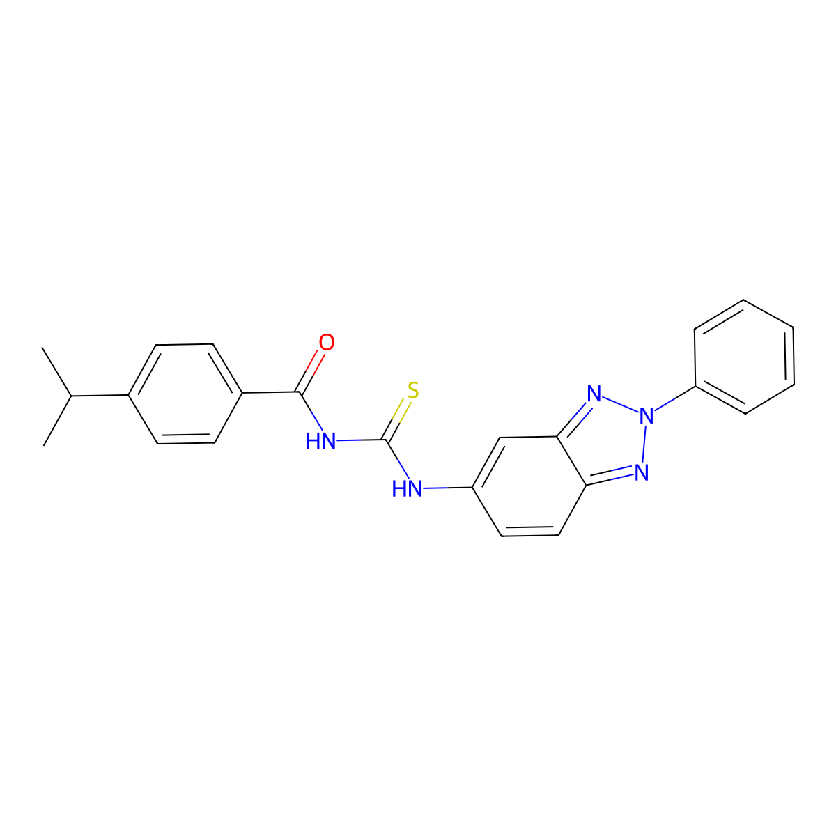 N-[(2-phenylbenzotriazol-5-yl)carbamothioyl]-4-propan-2-ylbenzamide molecular structure, CAS 428504-84-1