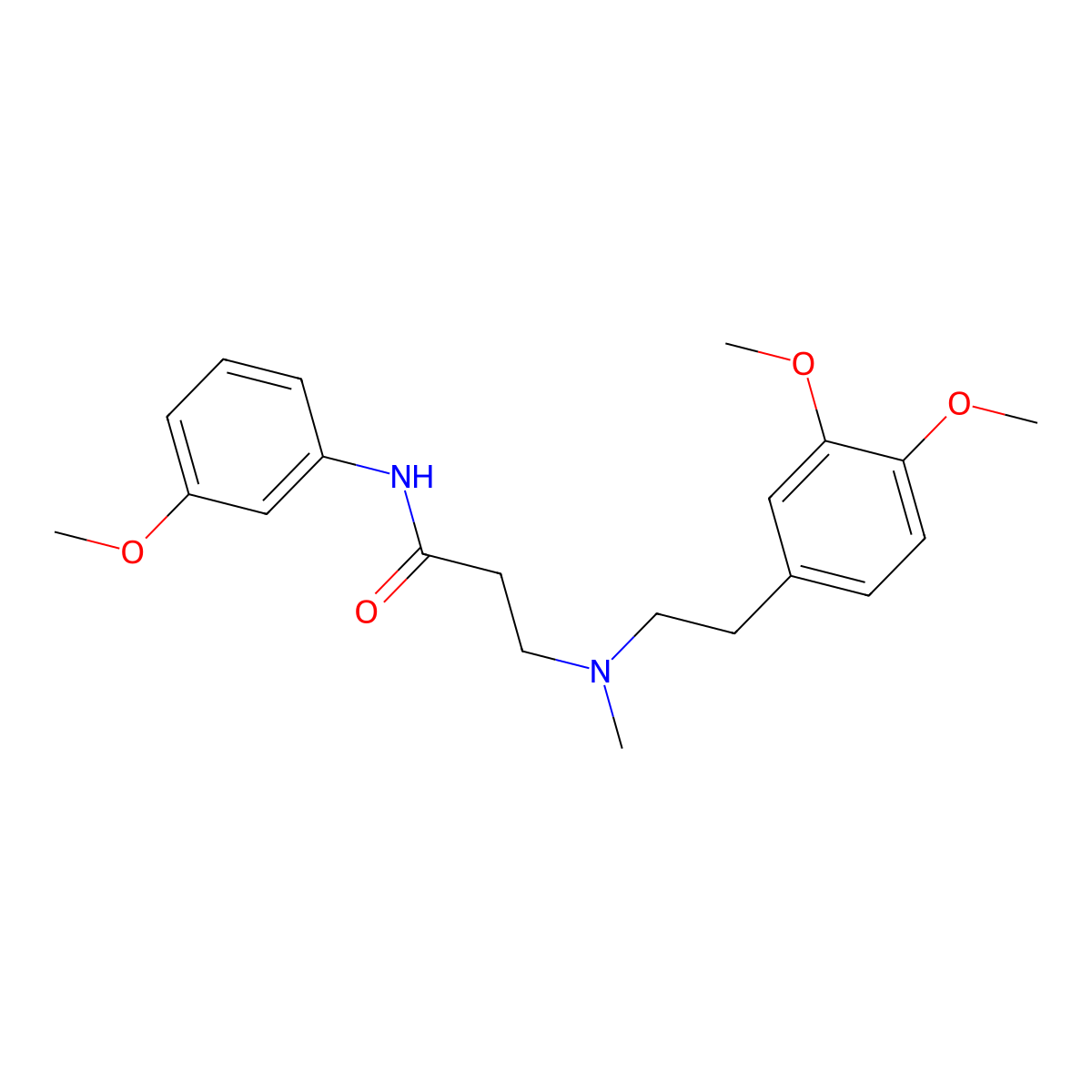 3-[2-(3,4-dimethoxyphenyl)ethyl-methylamino]-N-(3-methoxyphenyl)propanamide molecular structure, CAS 428504-89-6