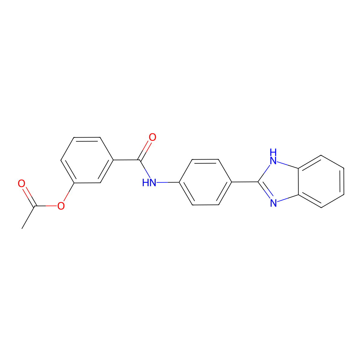 3-{[4-(1H-benzimidazol-2-yl)phenyl]carbamoyl}phenyl acetate molecular structure, CAS 428504-90-9