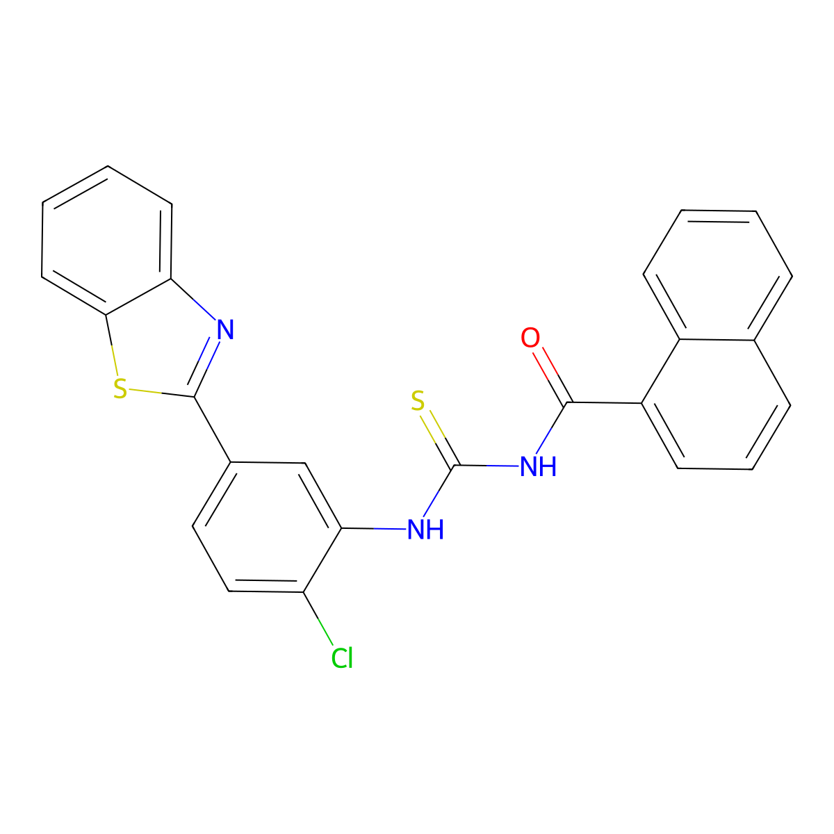 N-[[5-(1,3-benzothiazol-2-yl)-2-chlorophenyl]carbamothioyl]naphthalene-1-carboxamide molecular structure, CAS 428504-93-2