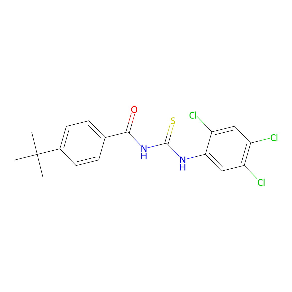 4-tert-butyl-N-[(2,4,5-trichlorophenyl)carbamothioyl]benzamide molecular structure, CAS 428505-08-2