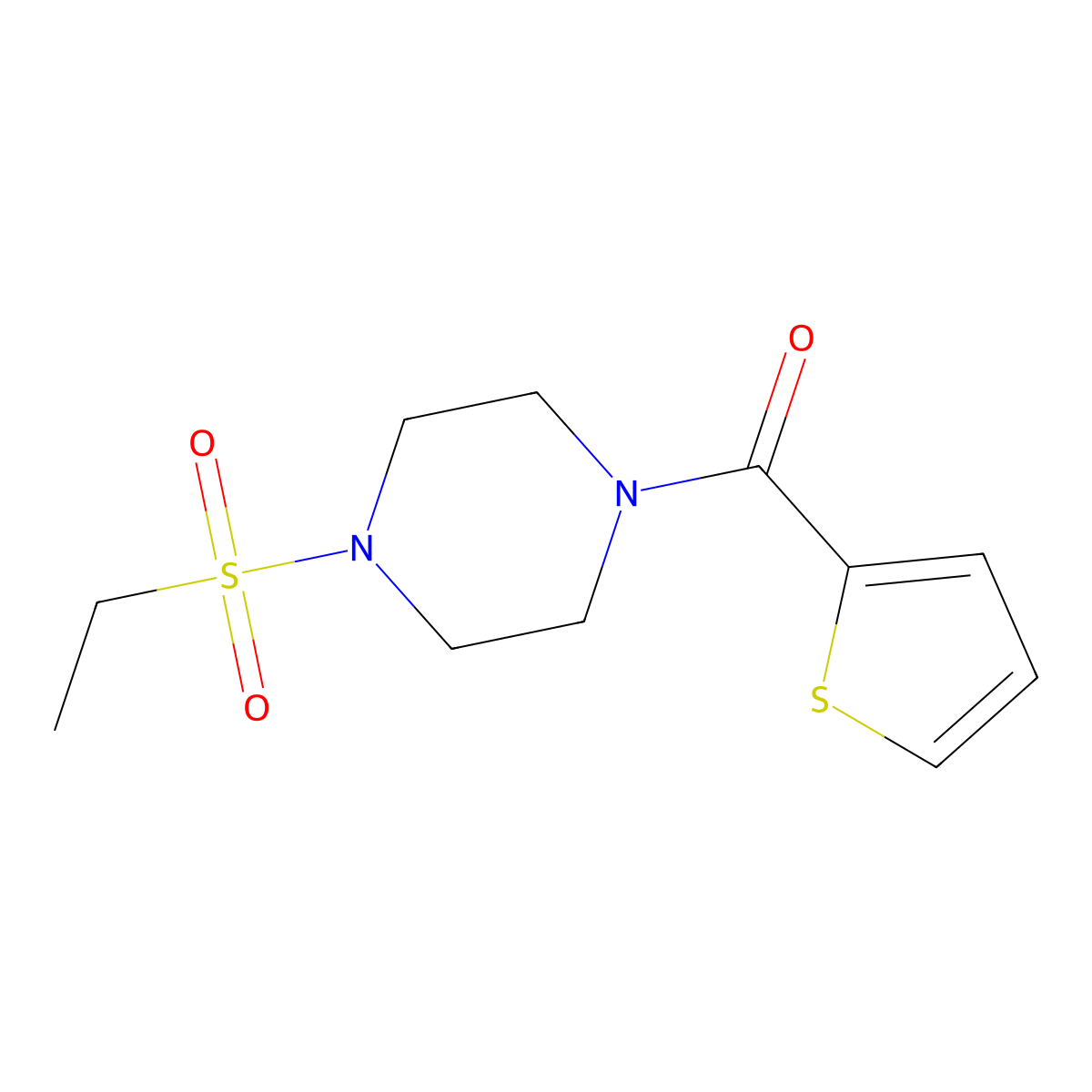 (4-Ethylsulfonylpiperazin-1-yl)-thiophen-2-ylmethanone molecular structure, CAS 428505-13-9