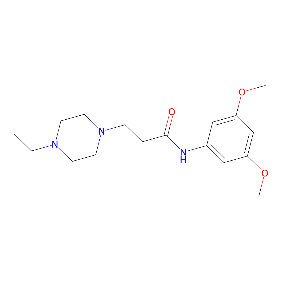 N-(3,5-dimethoxyphenyl)-3-(4-ethylpiperazin-1-yl)propanamide molecular structure, CAS 428505-15-1
