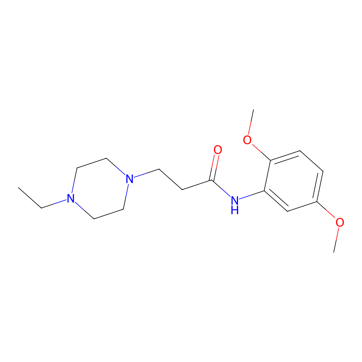 N-(2,5-dimethoxyphenyl)-3-(4-ethylpiperazin-1-yl)propanamide molecular structure, CAS 428505-18-4