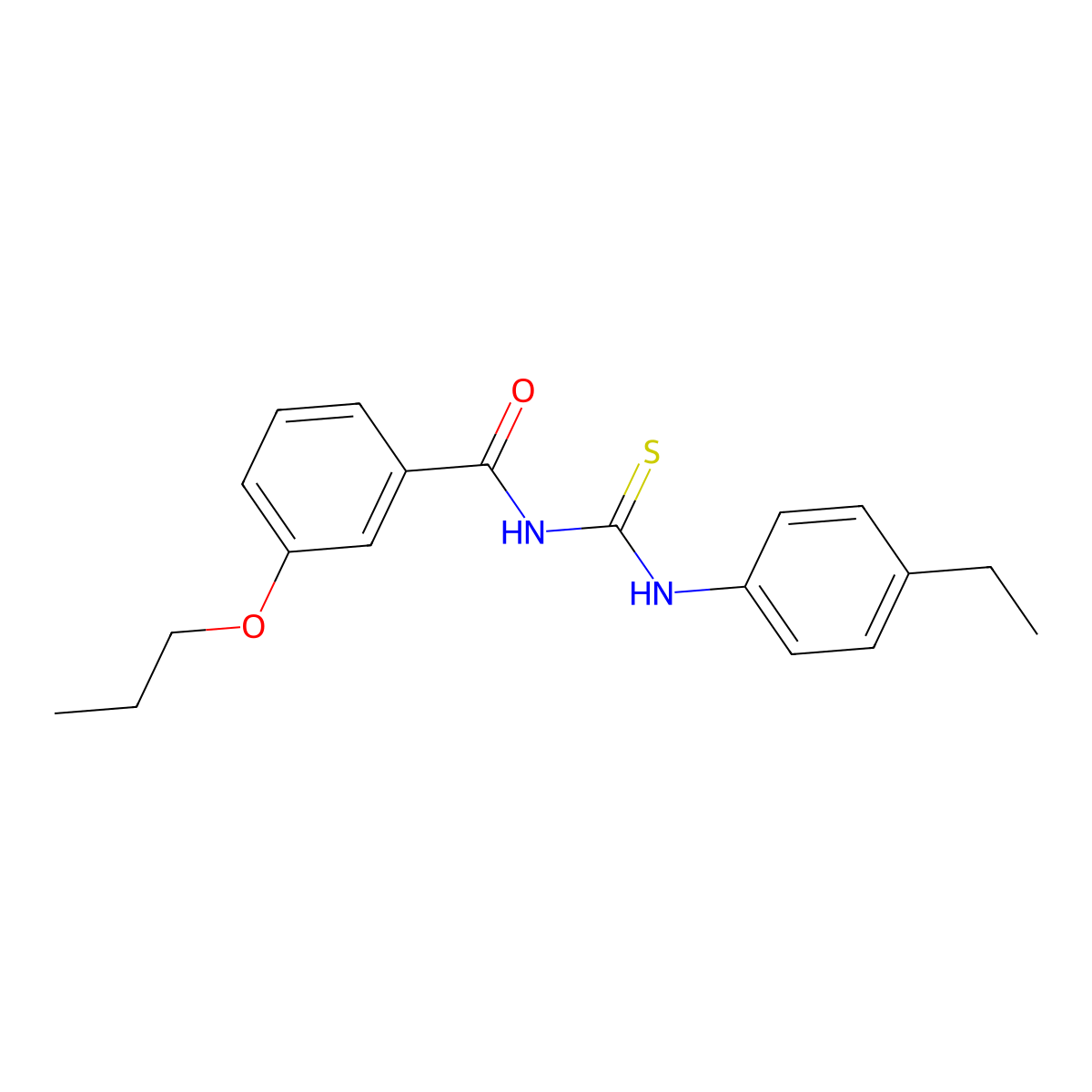 N-[(4-ethylphenyl)carbamothioyl]-3-propoxybenzamide molecular structure, CAS 428505-19-5