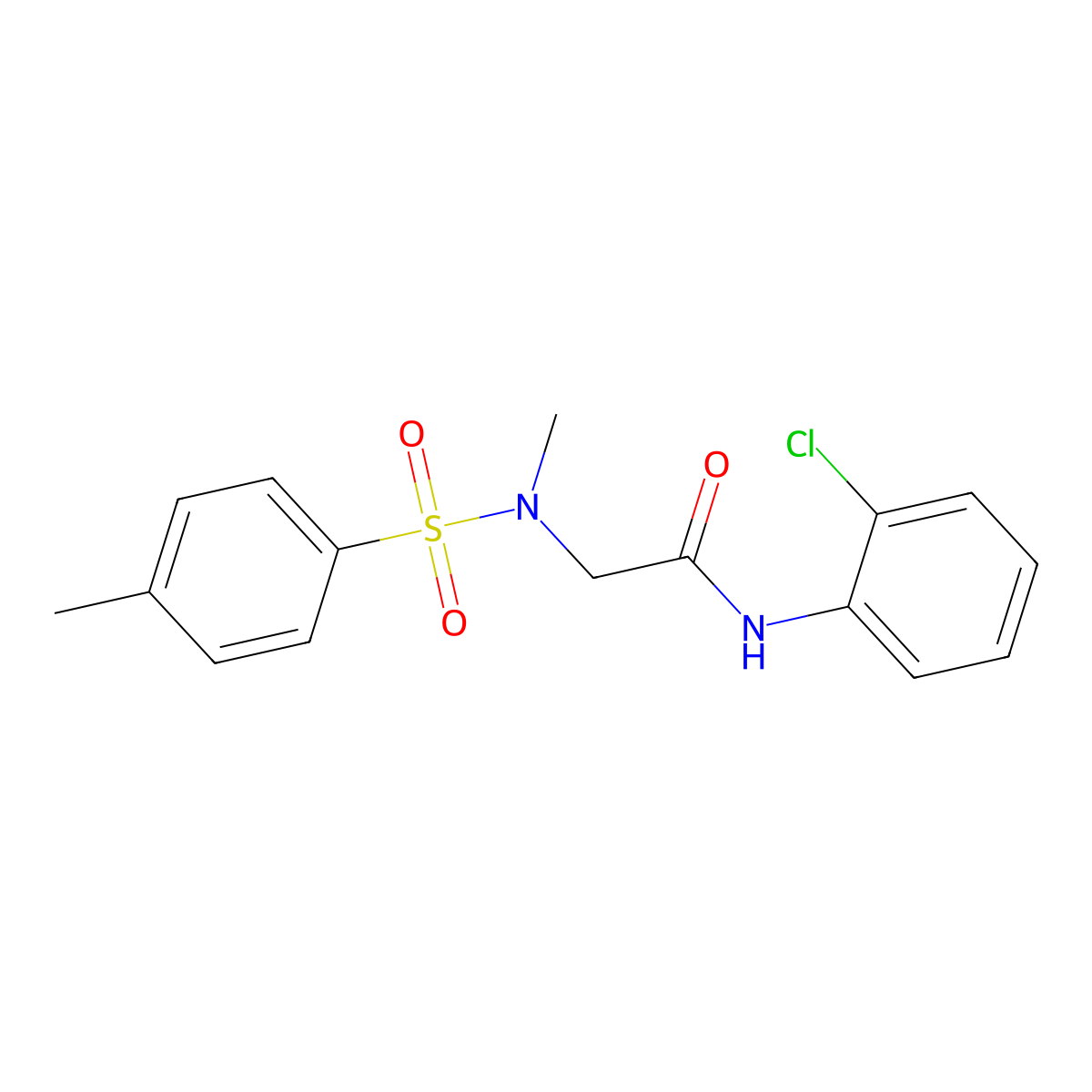 N-(2-chlorophenyl)-2-[methyl-(4-methylphenyl)sulfonylamino]acetamide molecular structure, CAS 428505-22-0