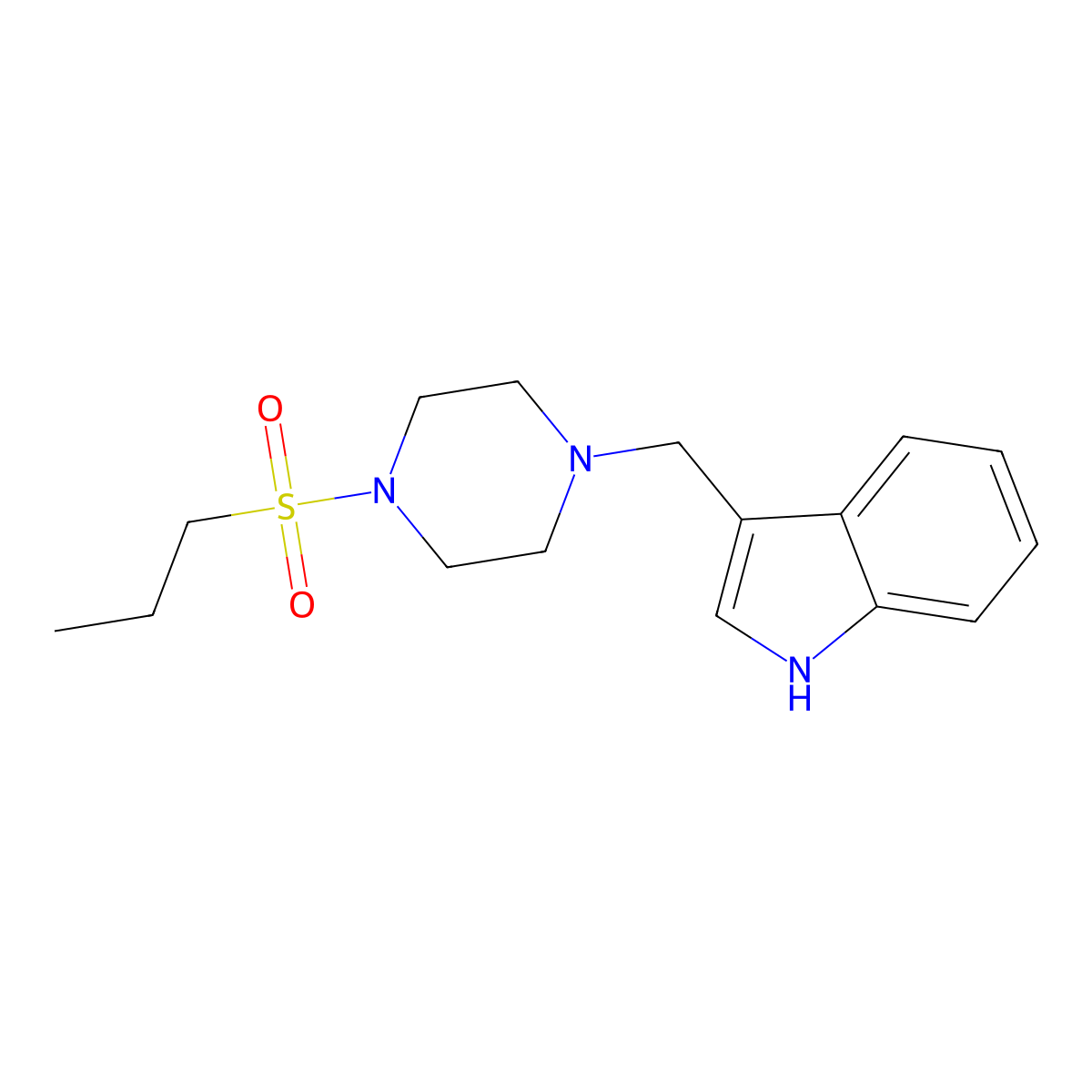 3-[(4-propylsulfonylpiperazin-1-yl)methyl]-1H-indole molecular structure, CAS 428505-32-2