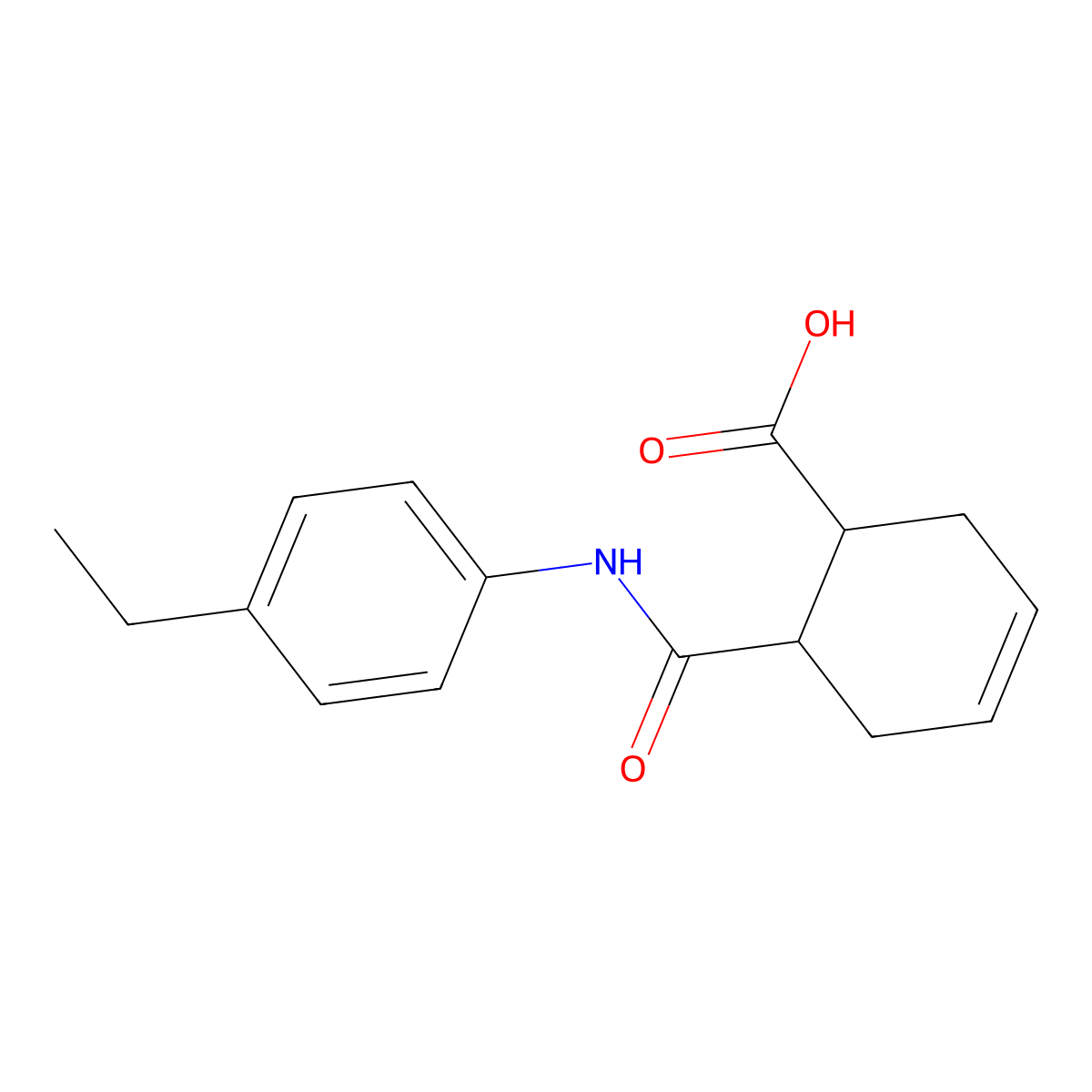 6-[(4-Ethylphenyl)carbamoyl]cyclohex-3-ene-1-carboxylic acid molecular structure, CAS 428505-35-5