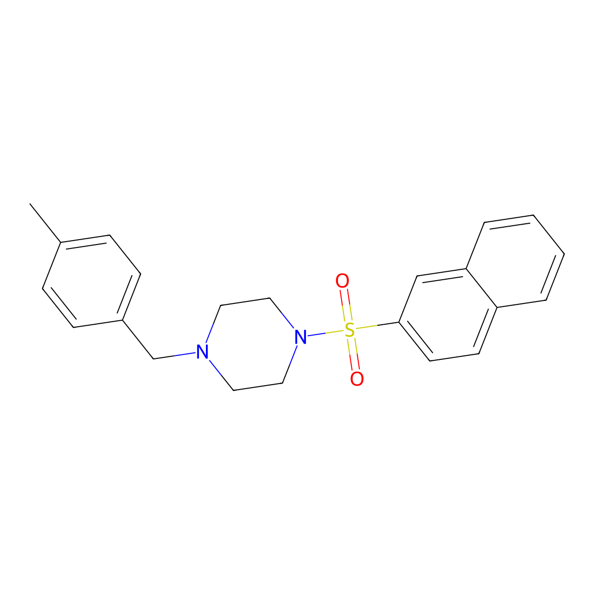 1-[(4-Methylphenyl)methyl]-4-naphthalen-2-ylsulfonylpiperazine molecular structure, CAS 428505-48-0