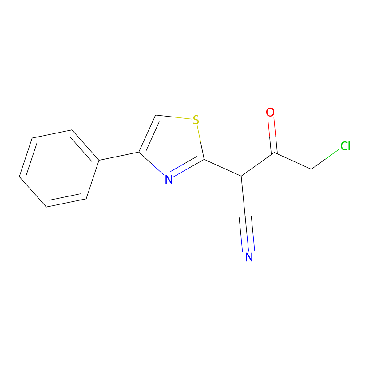 4-Chloro-3-oxo-2-(4-phenyl-1,3-thiazol-2-yl)butanenitrile molecular structure, CAS 428512-62-3