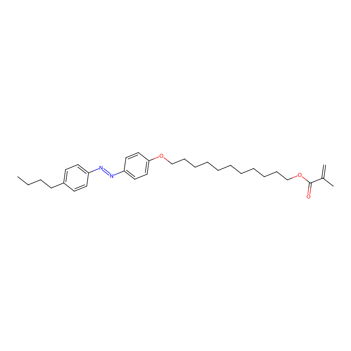 11-[4-(4-Butylphenylazo)phenoxy]undecyl Methacrylate molecular structure, CAS 428515-74-6