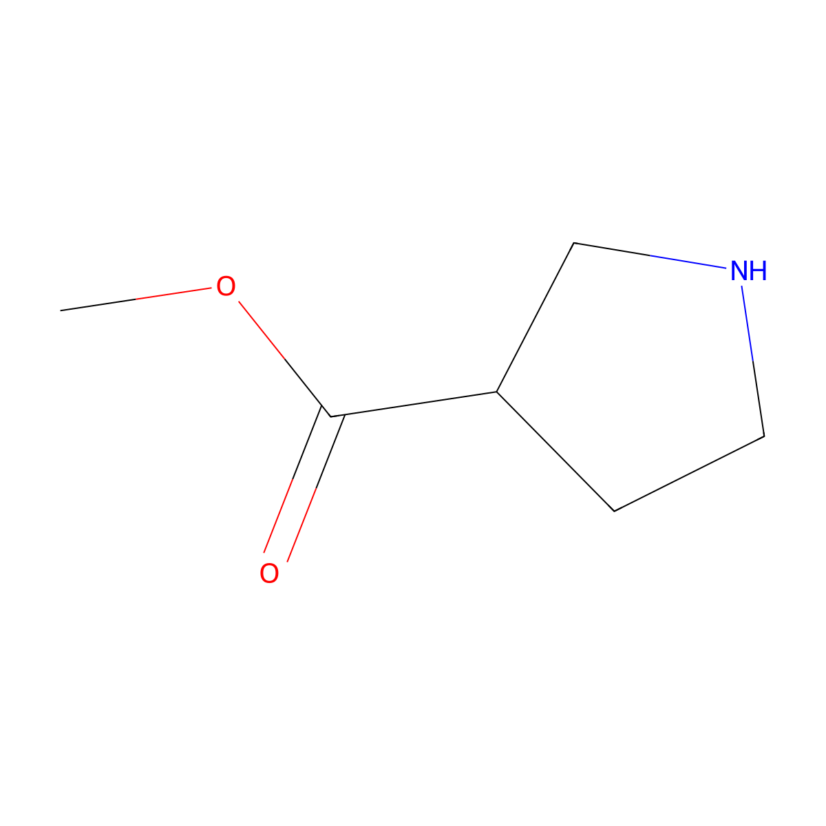 (R)-methyl pyrrolidine-3-carboxylate molecular structure, CAS 428518-43-8