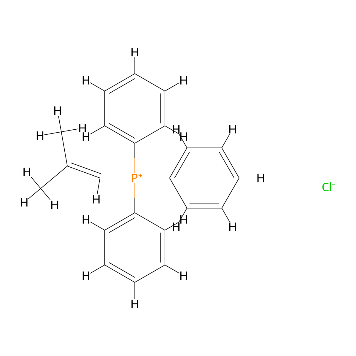 (2-Methyl-1-propenyl)triphenylphosphonium chloride molecular structure, CAS 42855-48-1