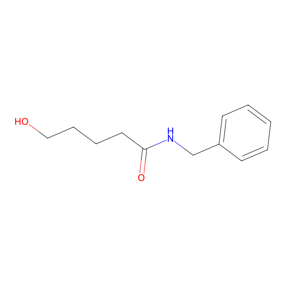 N-benzyl-5-hydroxypentanamide molecular structure, CAS 42856-59-7