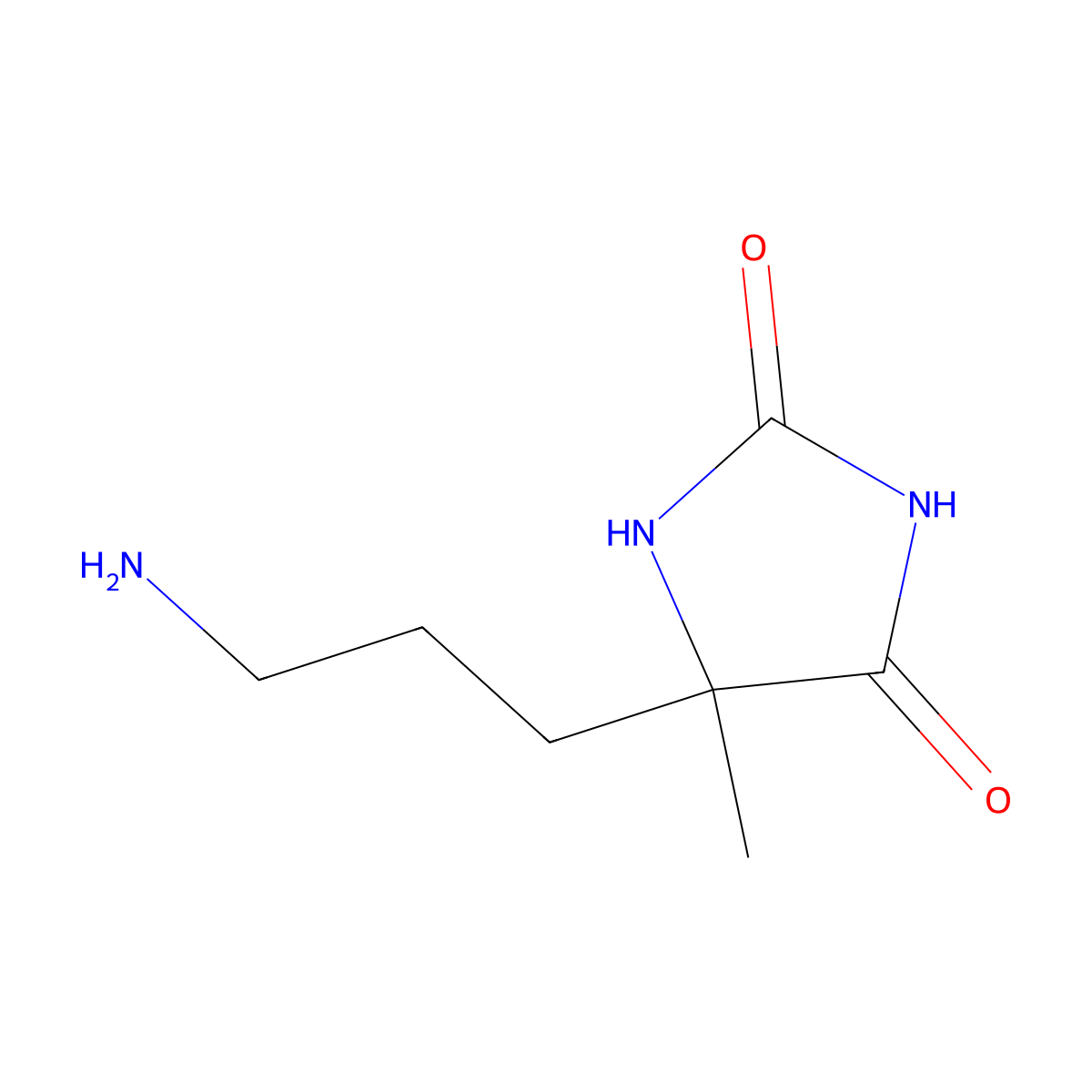 5-(3-Aminopropyl)-5-methylimidazolidine-2,4-dione molecular structure, CAS 42856-74-6