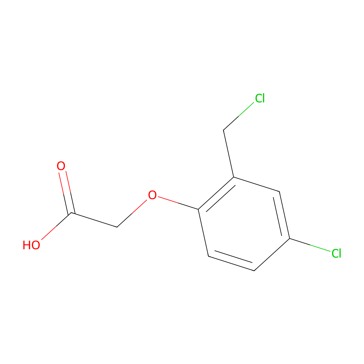 [4-Chloro-2-(chloromethyl)phenoxy]acetic acid molecular structure, CAS 4286-99-1