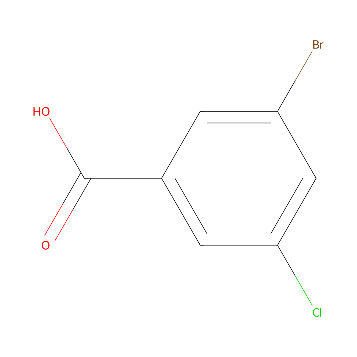 3-Bromo-5-chlorobenzoic acid molecular structure, CAS 42860-02-6