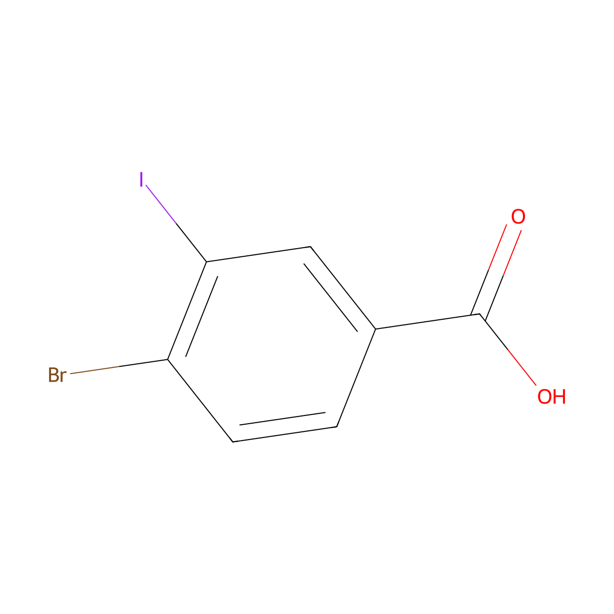 4-Bromo-3-iodobenzoic acid molecular structure, CAS 42860-06-0