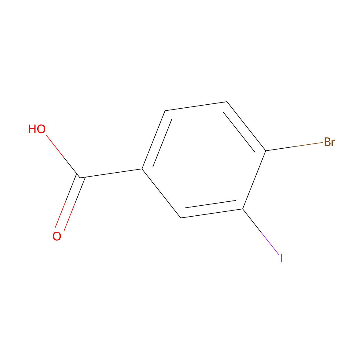 4-Bromo-3-iodobenzoic acid molecular structure, CAS 42860-06-0