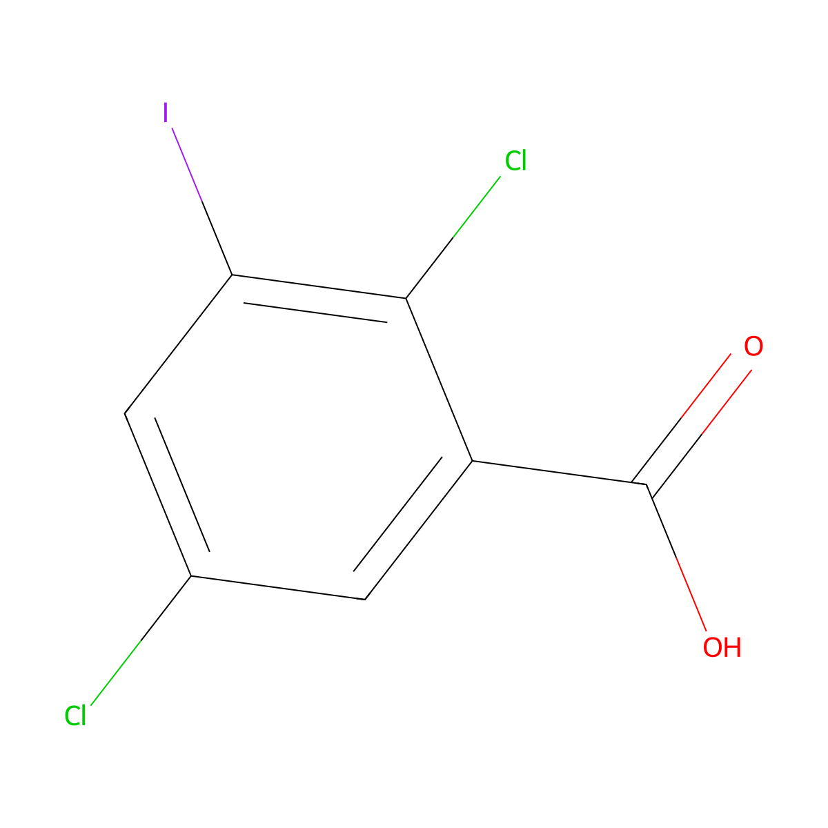 2,5-Dichloro-3-iodobenzoic acid molecular structure, CAS 42860-07-1
