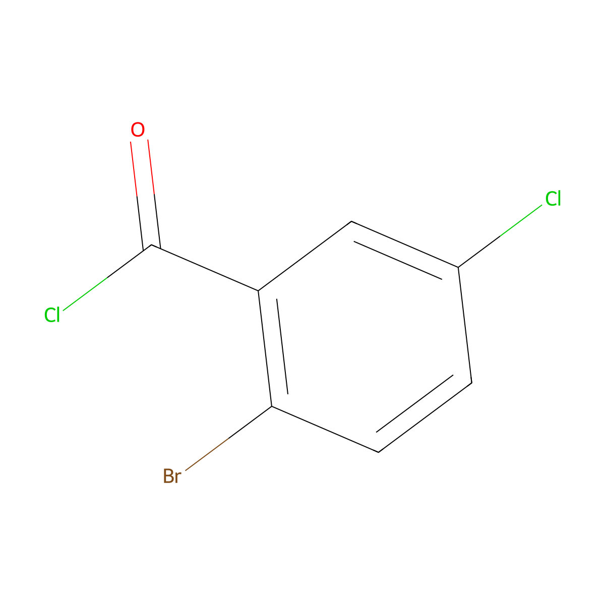 2-Bromo-5-chlorobenzoyl chloride molecular structure, CAS 42860-16-2