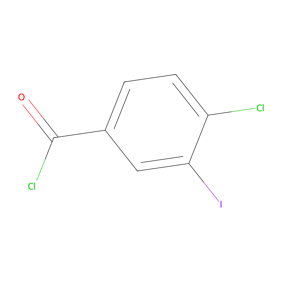 4-Chloro-3-iodobenzoyl chloride molecular structure, CAS 42860-17-3