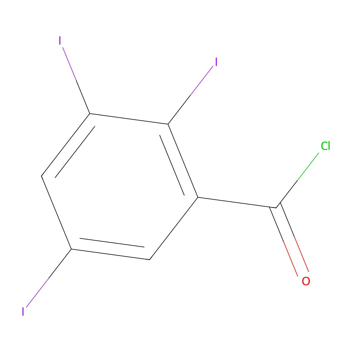 2,3,5-Triiodobenzoyl chloride molecular structure, CAS 42860-33-3