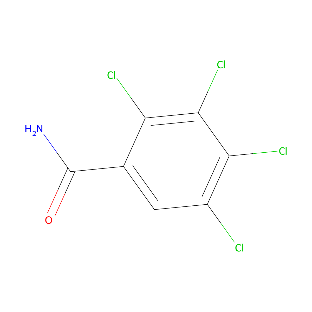 2,3,4,5-Tetrachlorobenzamide molecular structure, CAS 42860-37-7