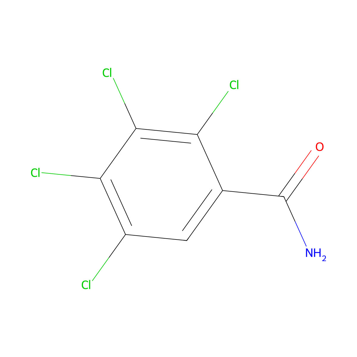 2,3,4,5-Tetrachlorobenzamide molecular structure, CAS 42860-37-7