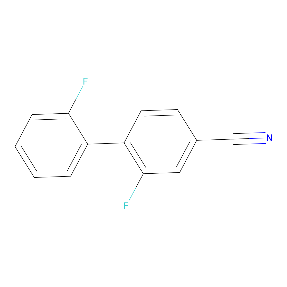 2',2-Difluorobiphenyl-4-carbonitrile molecular structure, CAS 42860-98-0