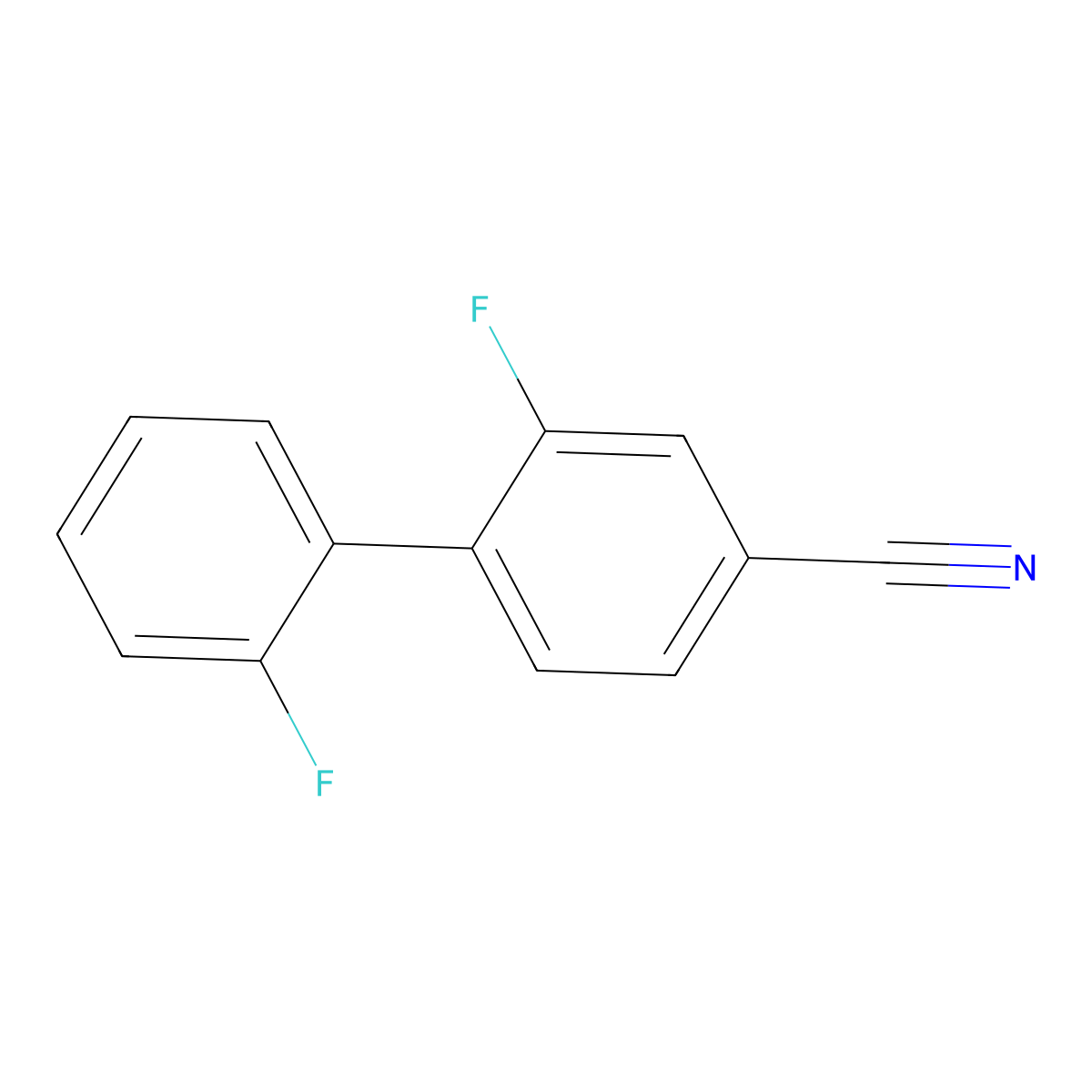 2',2-Difluorobiphenyl-4-carbonitrile molecular structure, CAS 42860-98-0