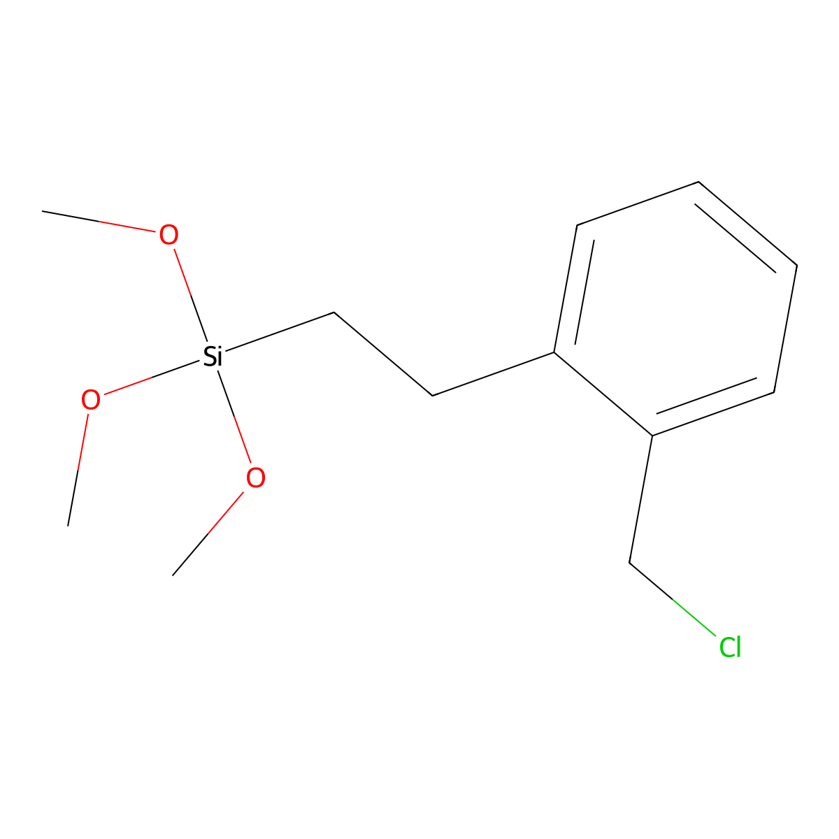 (2-(2-(Chloromethyl)phenyl)ethyl)trimethoxysilane molecular structure, CAS 42861-95-0