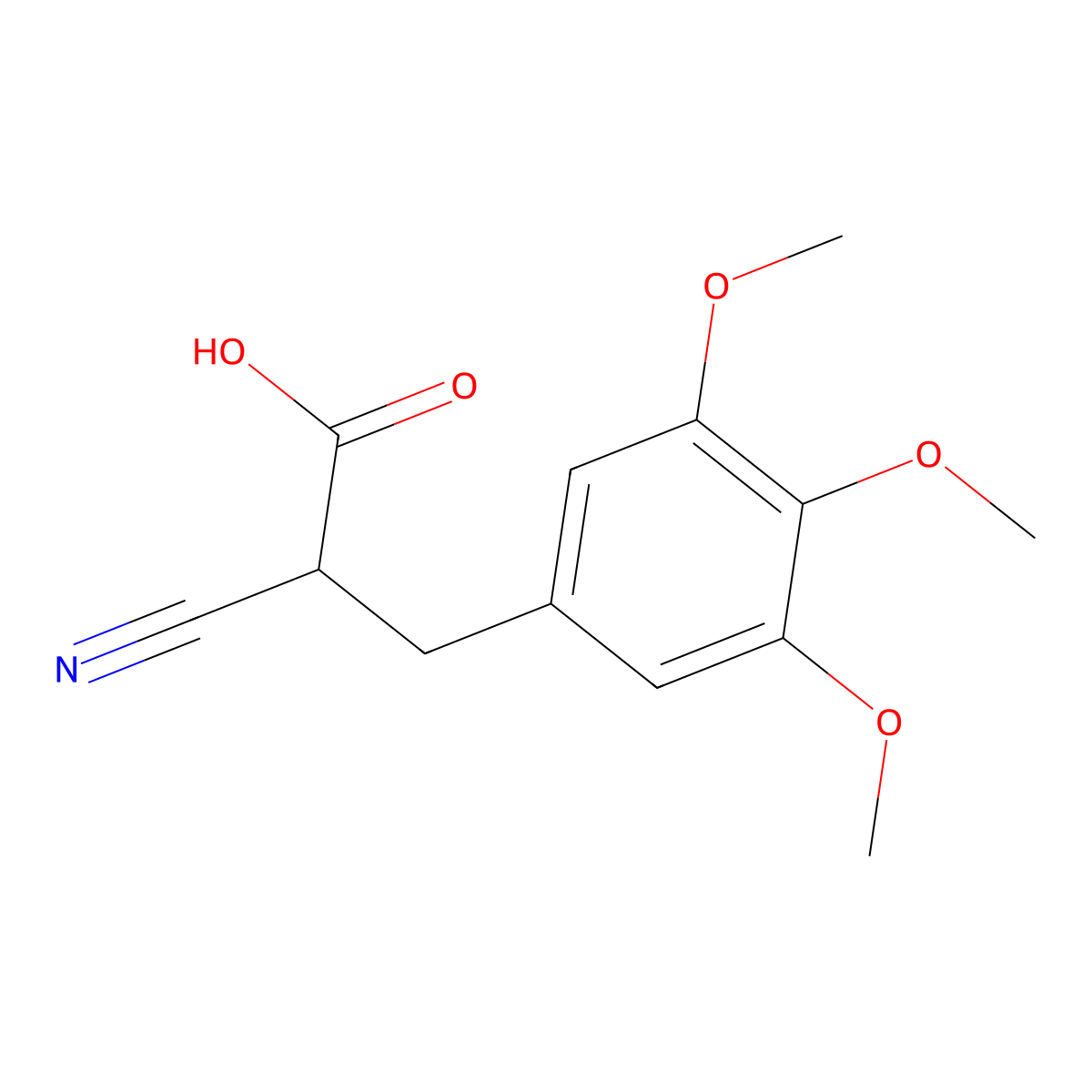 2-Cyano-3-(3,4,5-trimethoxyphenyl)propionic Acid molecular structure, CAS 42864-52-8