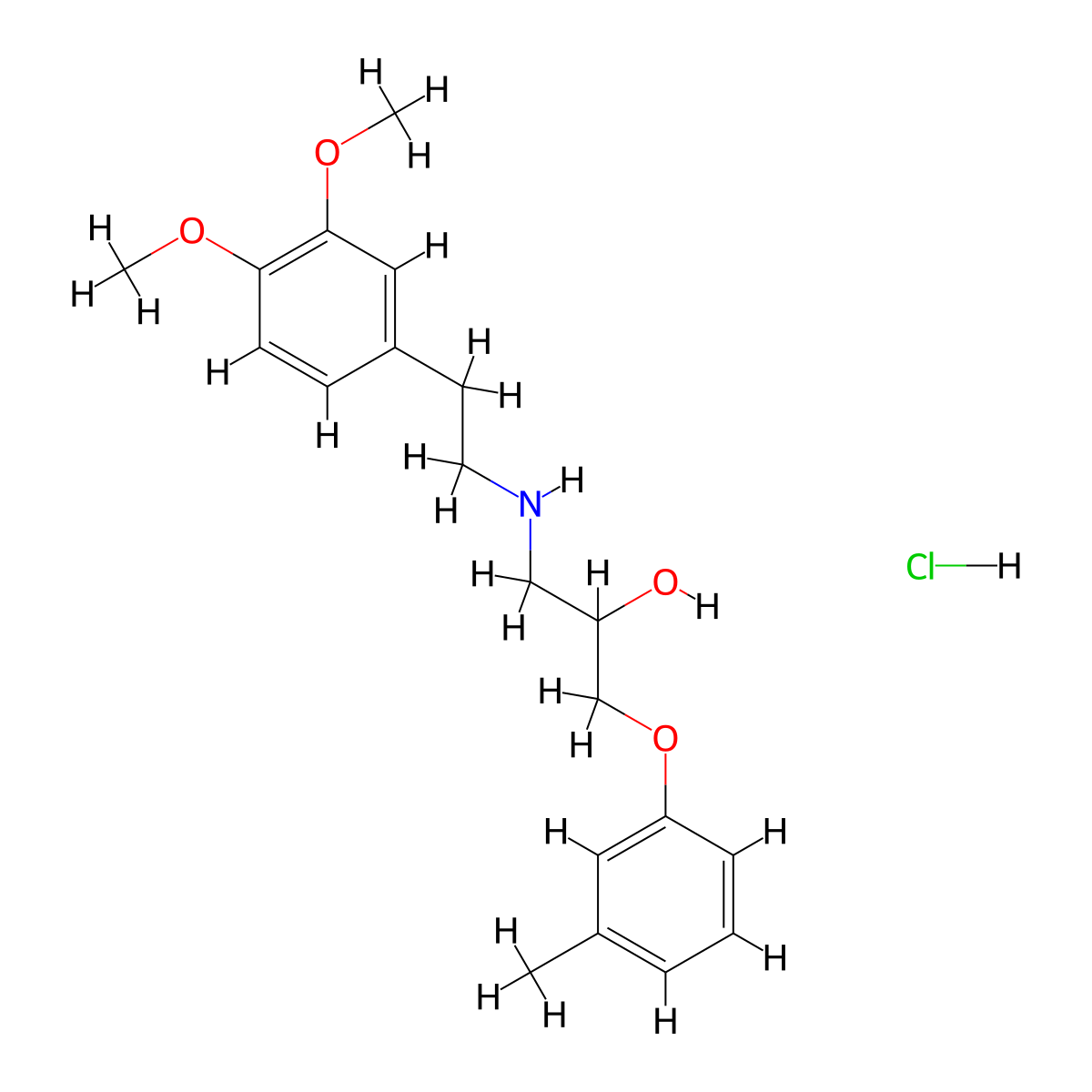 Bevantolol Hydrochloride molecular structure, CAS 42864-78-8