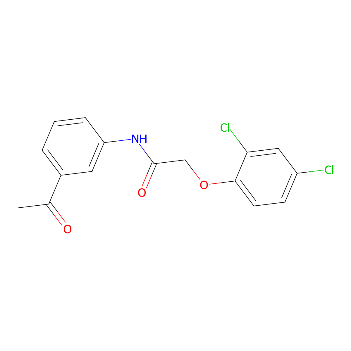 N-(3-acetylphenyl)-2-(2,4-dichlorophenoxy)acetamide molecular structure, CAS 42865-74-7