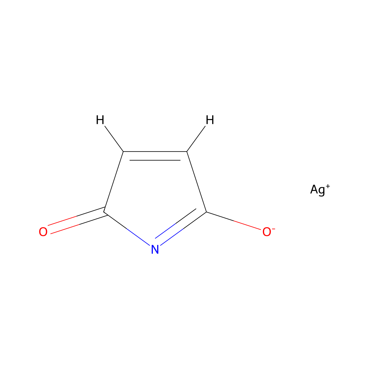 1H-Pyrrole-2,5-dione, silver(1+) salt (1:1) molecular structure, CAS 42867-30-1