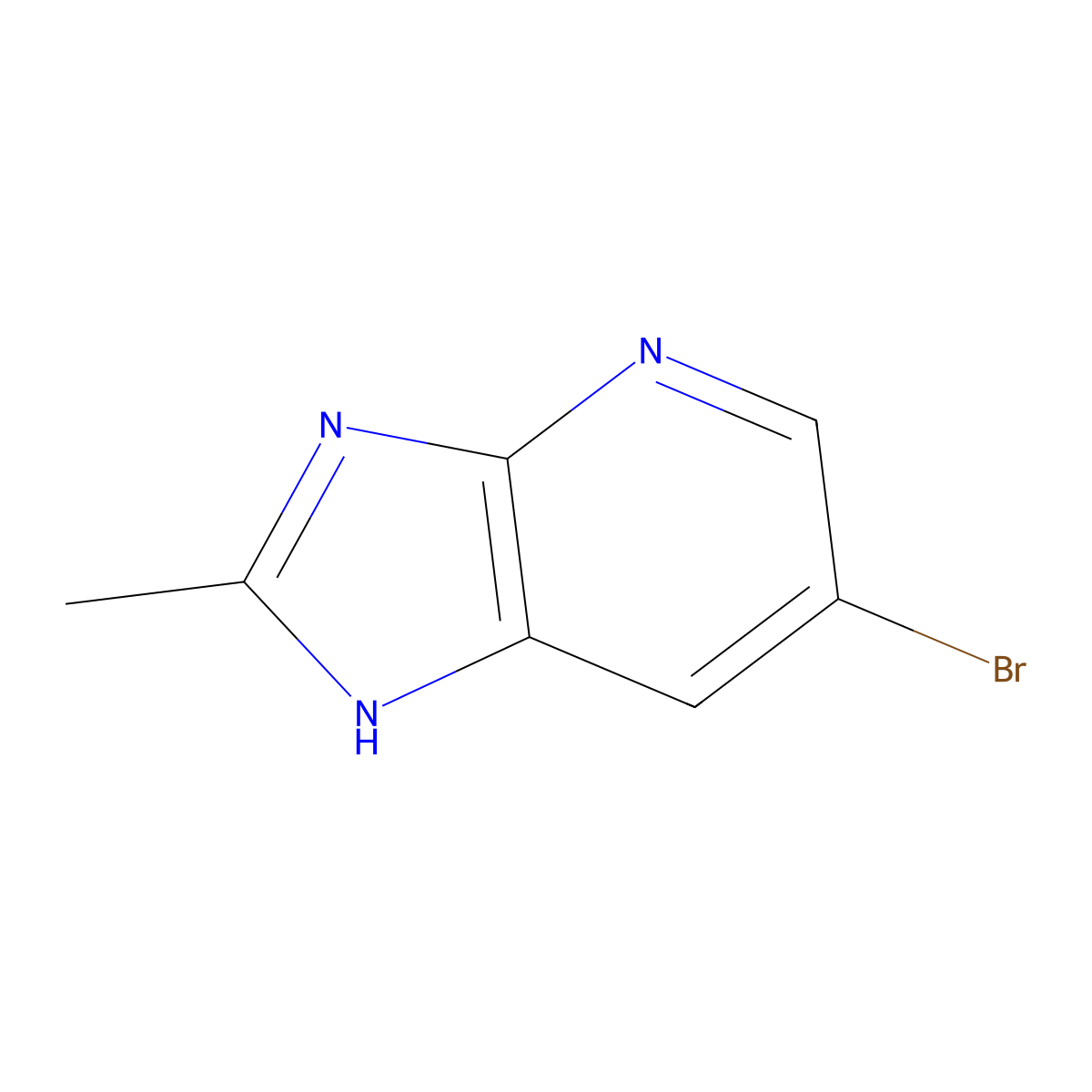 6-bromo-2-methyl-1H-imidazo(4,5-b)pyridine molecular structure, CAS 42869-47-6