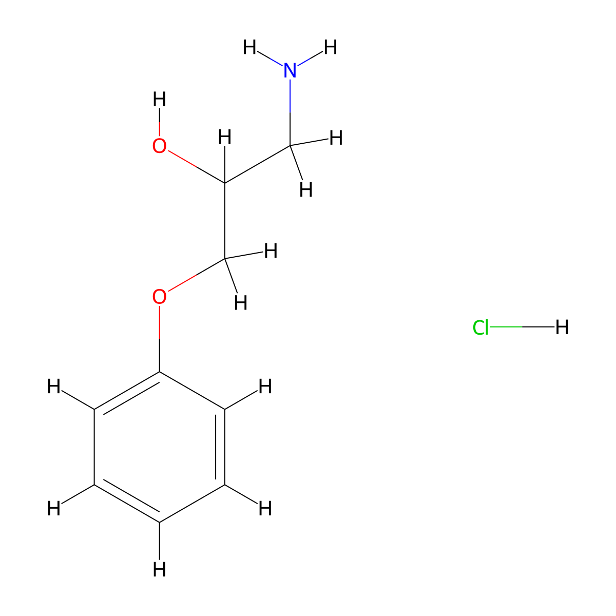 1-Amino-3-phenoxypropan-2-ol hydrochloride molecular structure, CAS 4287-20-1