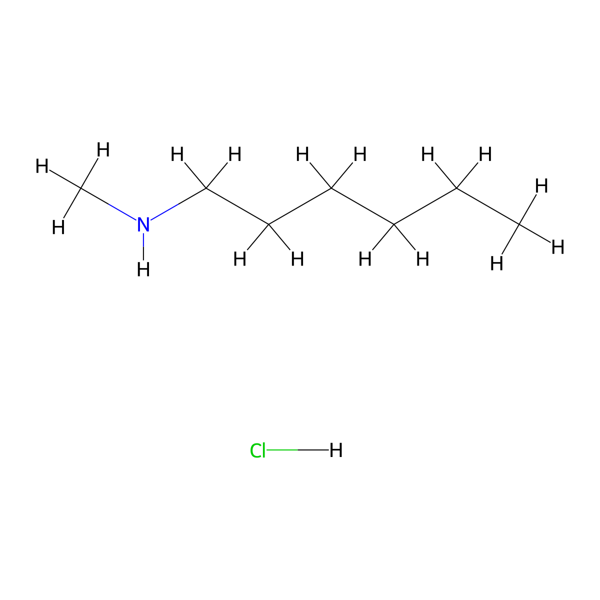 1-Hexanamine, N-methyl-, hydrochloride molecular structure, CAS 42870-70-2