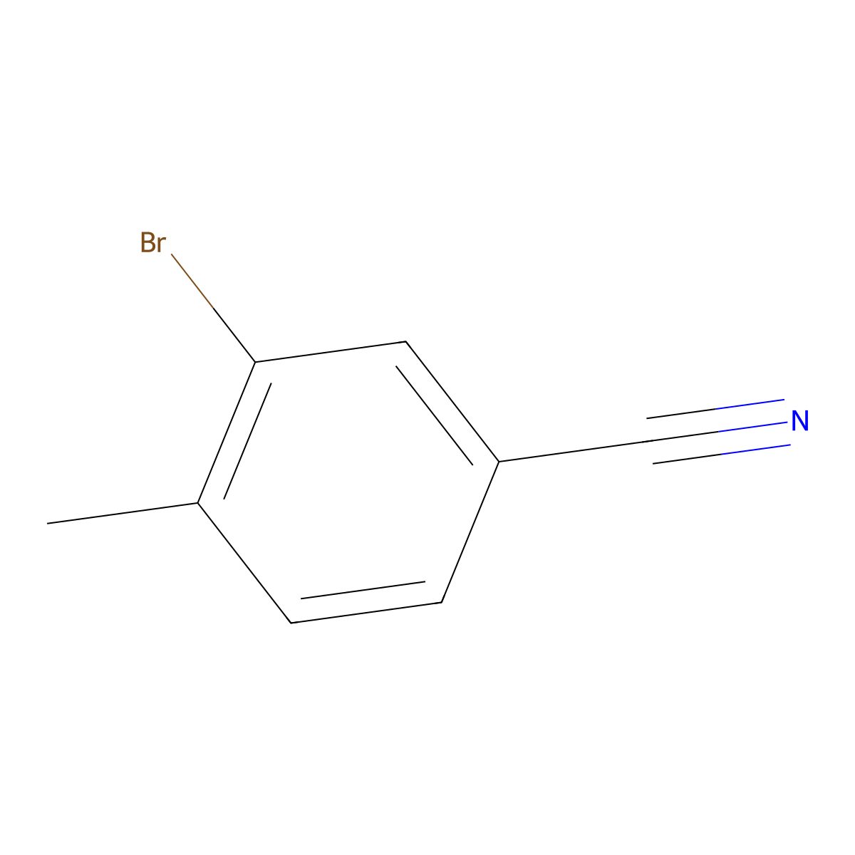 3-Bromo-4-methylbenzonitrile molecular structure, CAS 42872-74-2