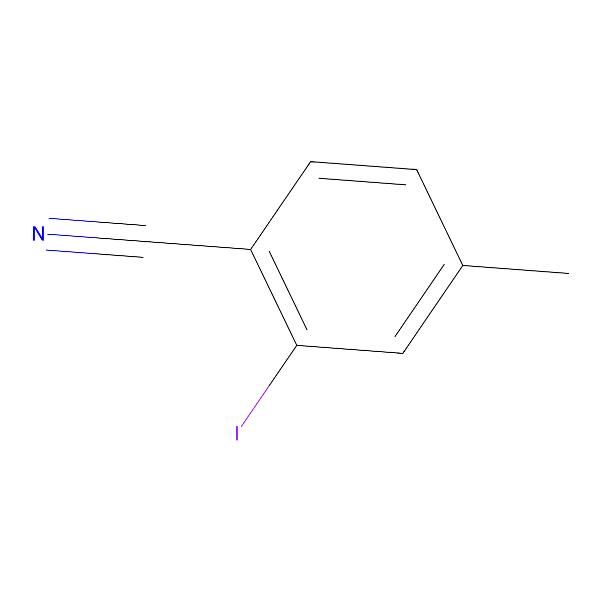 2-Iodo-4-methylbenzonitrile molecular structure, CAS 42872-78-6