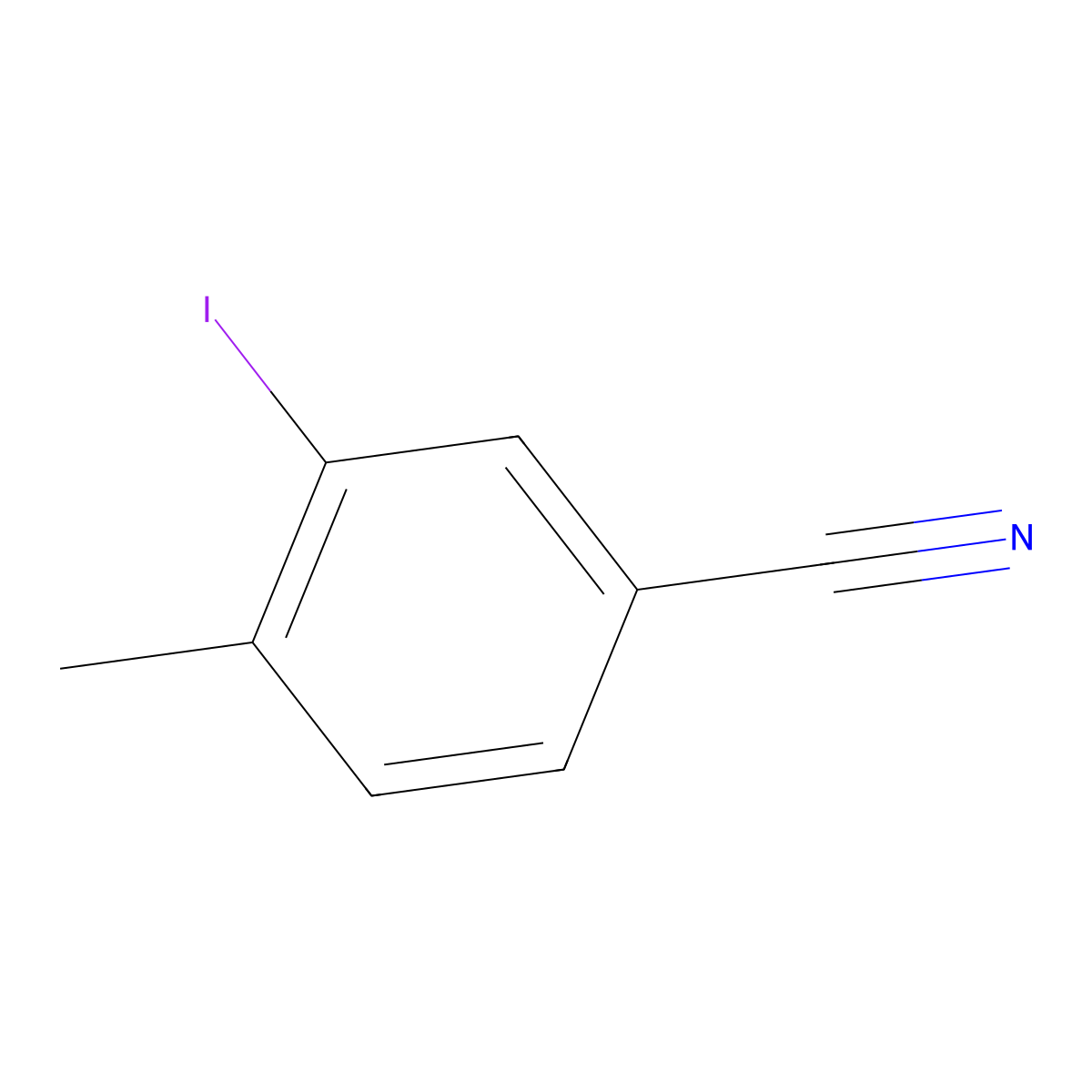 3-Iodo-4-methylbenzonitrile molecular structure, CAS 42872-79-7