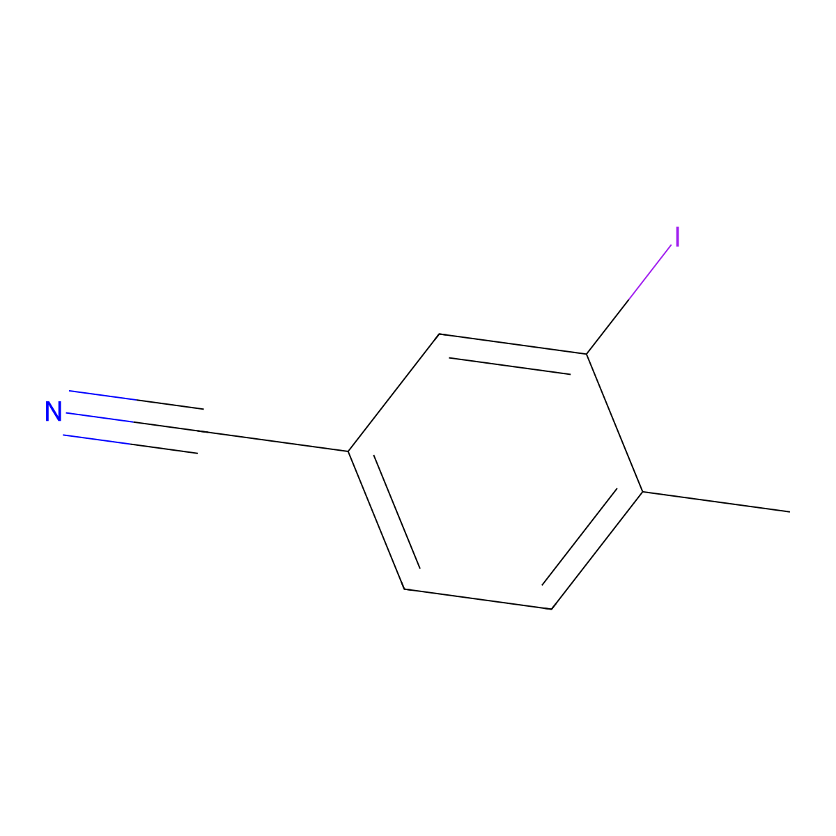 3-Iodo-4-methylbenzonitrile molecular structure, CAS 42872-79-7