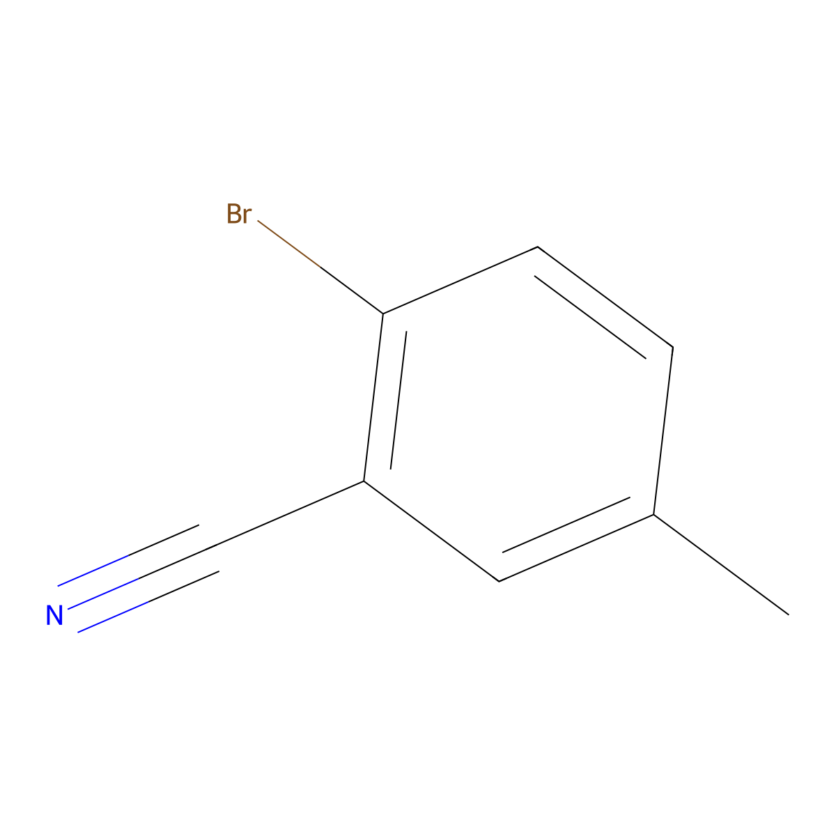 2-Bromo-5-methylbenzonitrile molecular structure, CAS 42872-83-3