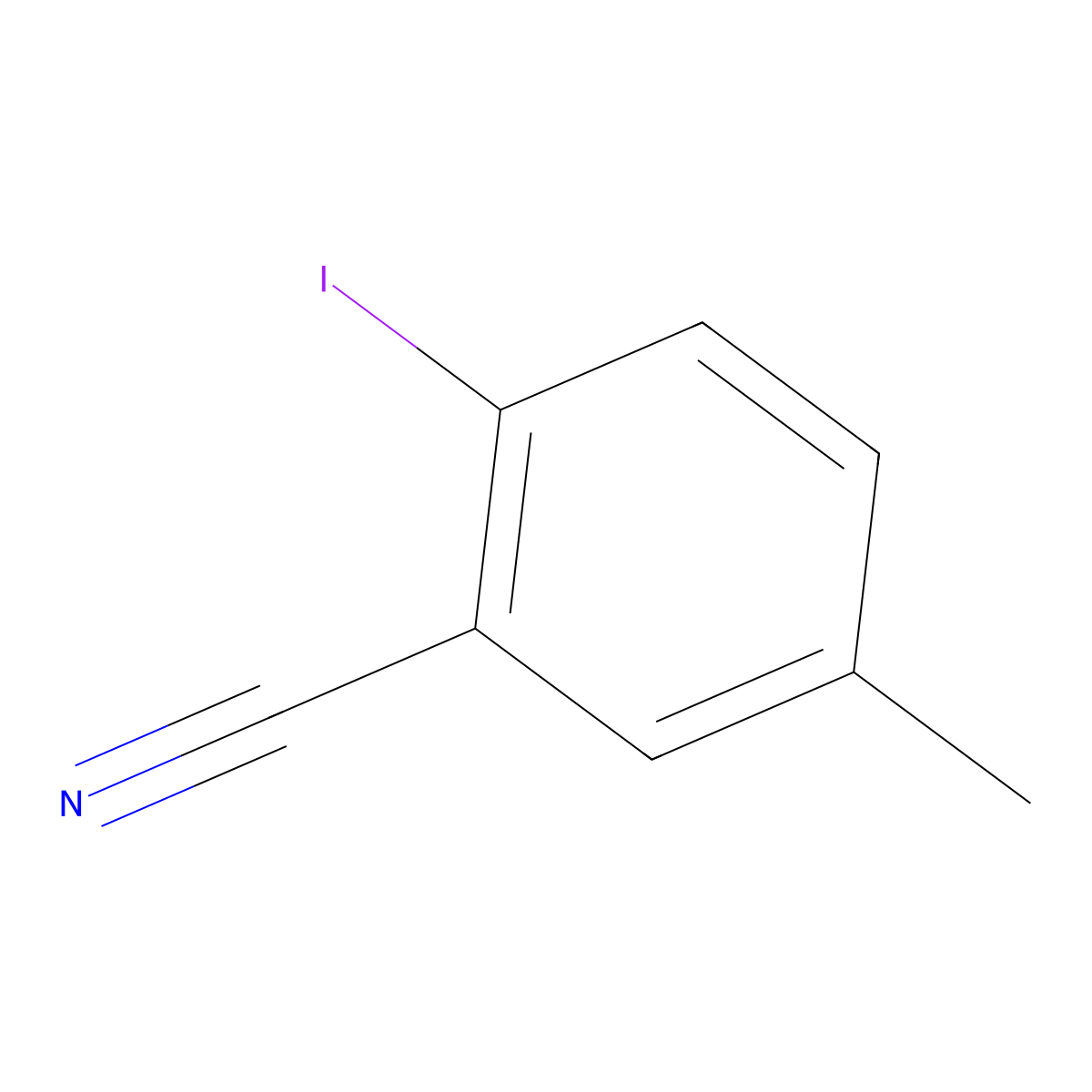 2-Iodo-5-methylbenzonitrile molecular structure, CAS 42872-86-6