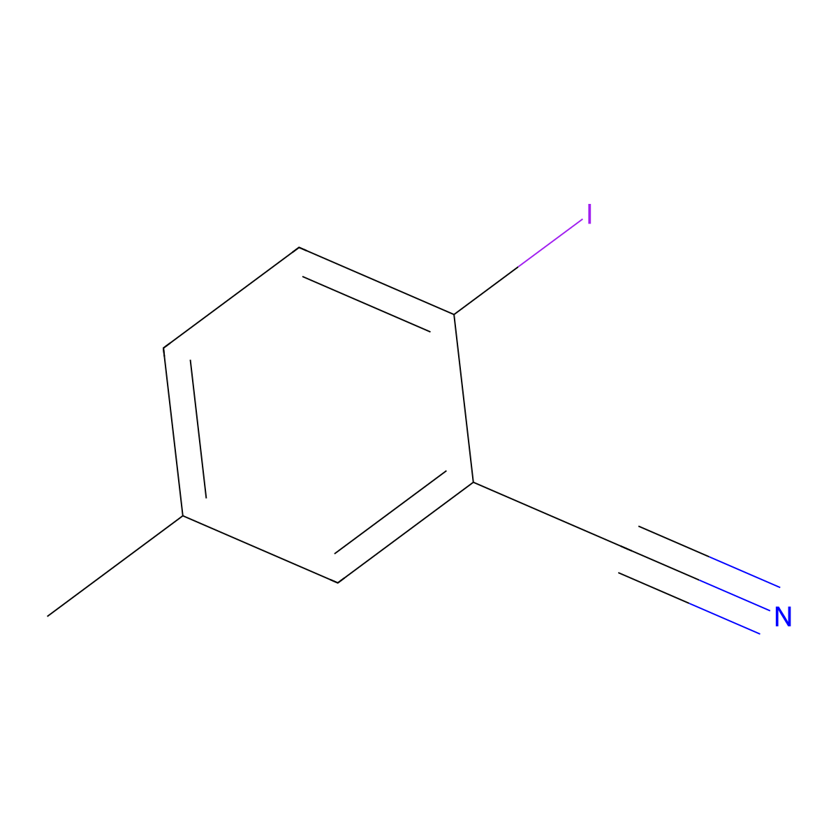 2-Iodo-5-methylbenzonitrile molecular structure, CAS 42872-86-6