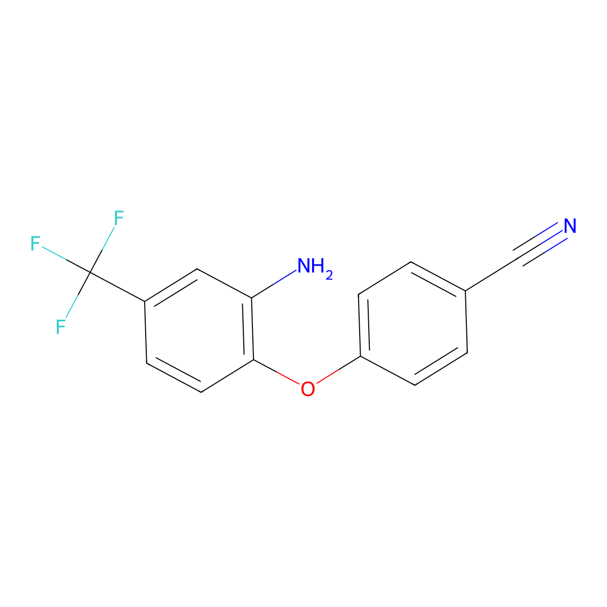 4-[2-Amino-4-(trifluoromethyl)phenoxy]benzonitrile molecular structure, CAS 42874-97-5