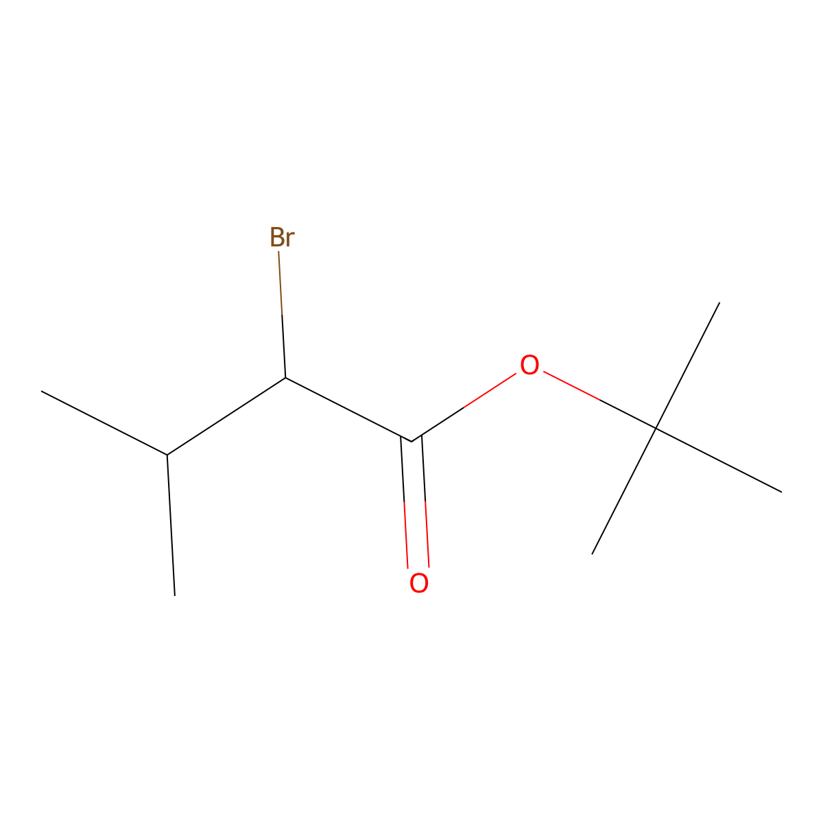 Tert-butyl 2-bromo-3-methylbutanoate molecular structure, CAS 42877-95-2